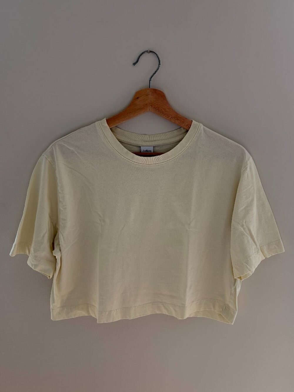 J.o&co Boxy Cropped Cotton T-shirt, Size M